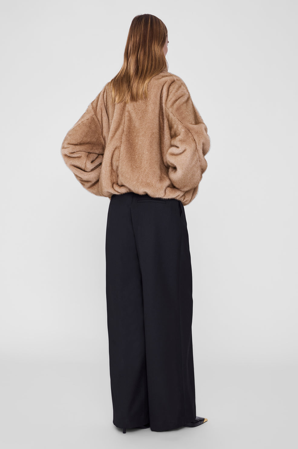ANINE BING Cyrus Jacket - Beige - on model back