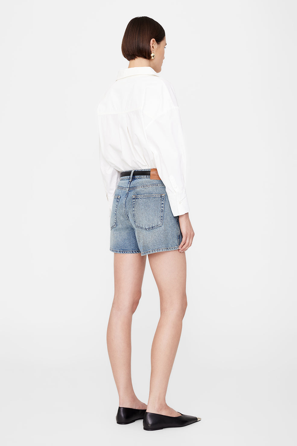 ANINE BING Dalton Short - Pacific Blue - On Model Back