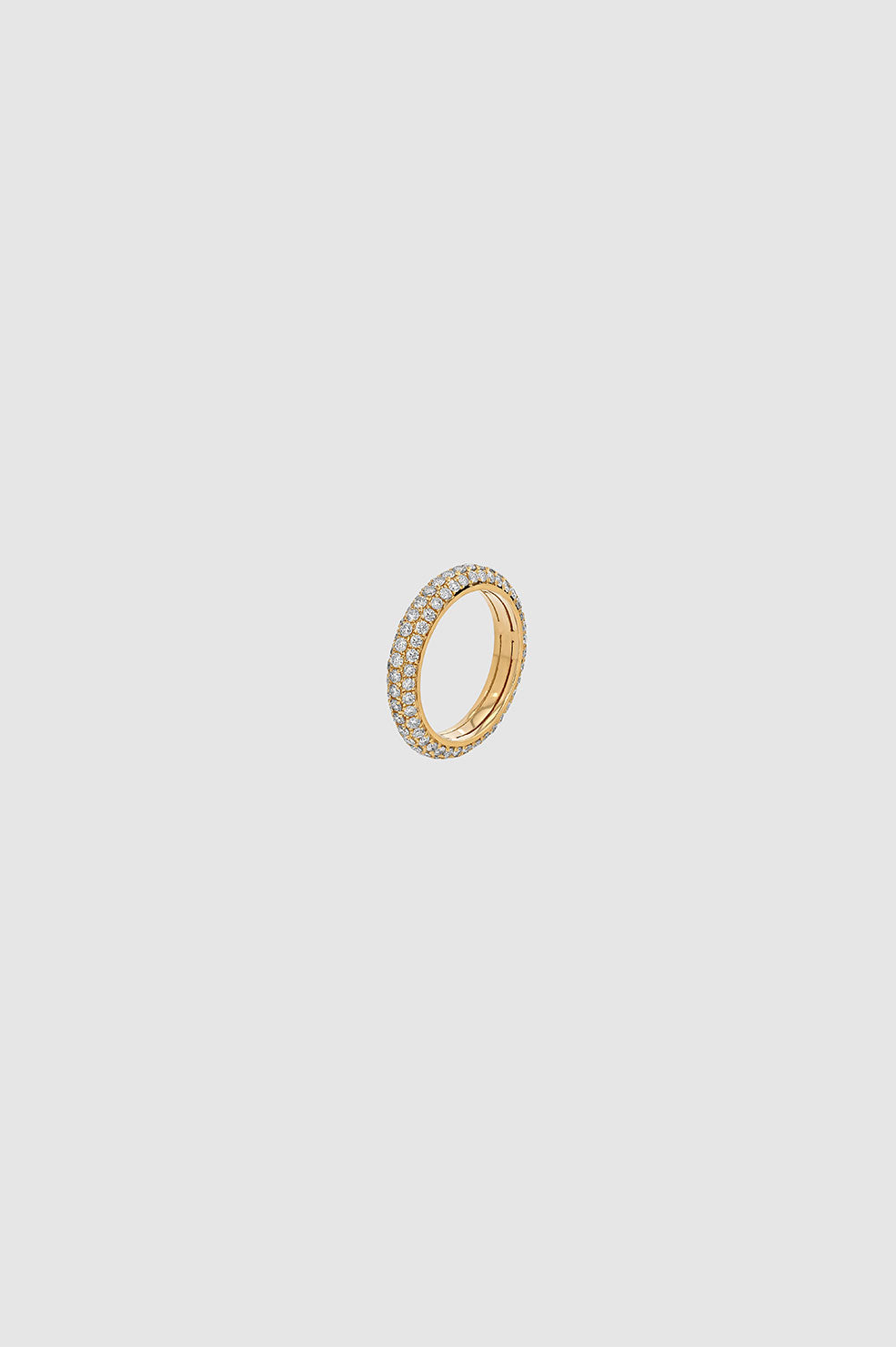 ANINE BING Delicate Diamond Pinky Ring - 14k Gold - Side View