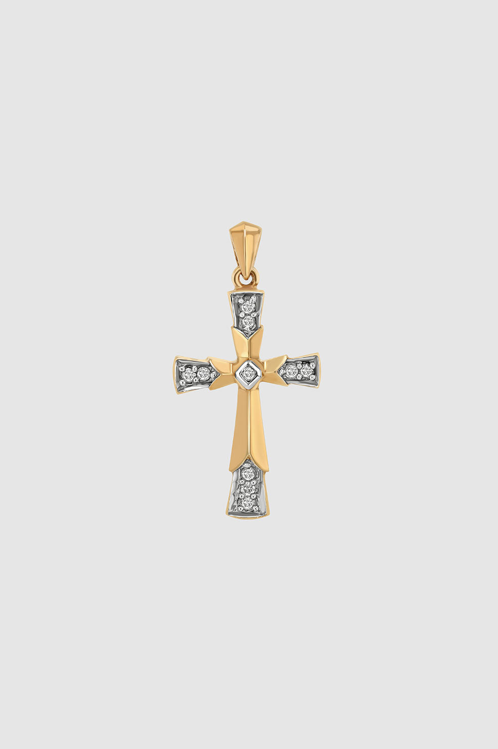 ANINE BING Diamond Cross Charm - 14k Gold - Front View