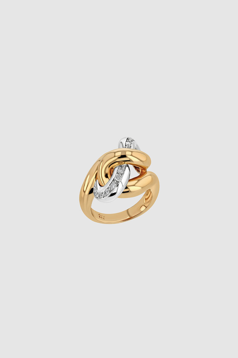 ANINE BING Diamond Knot Ring - 18k Gold - Top View