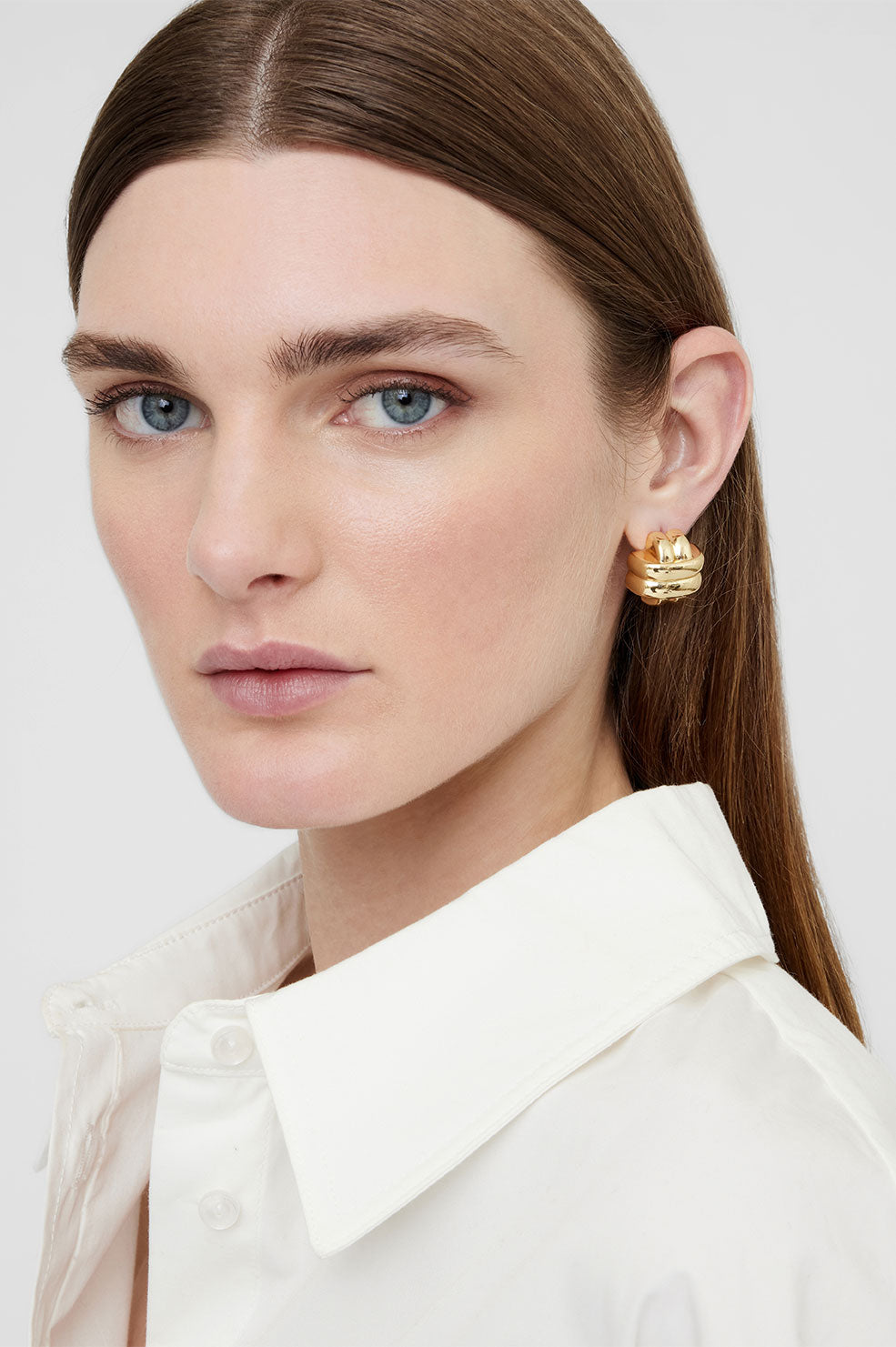 Double Cross Earrings - Gold