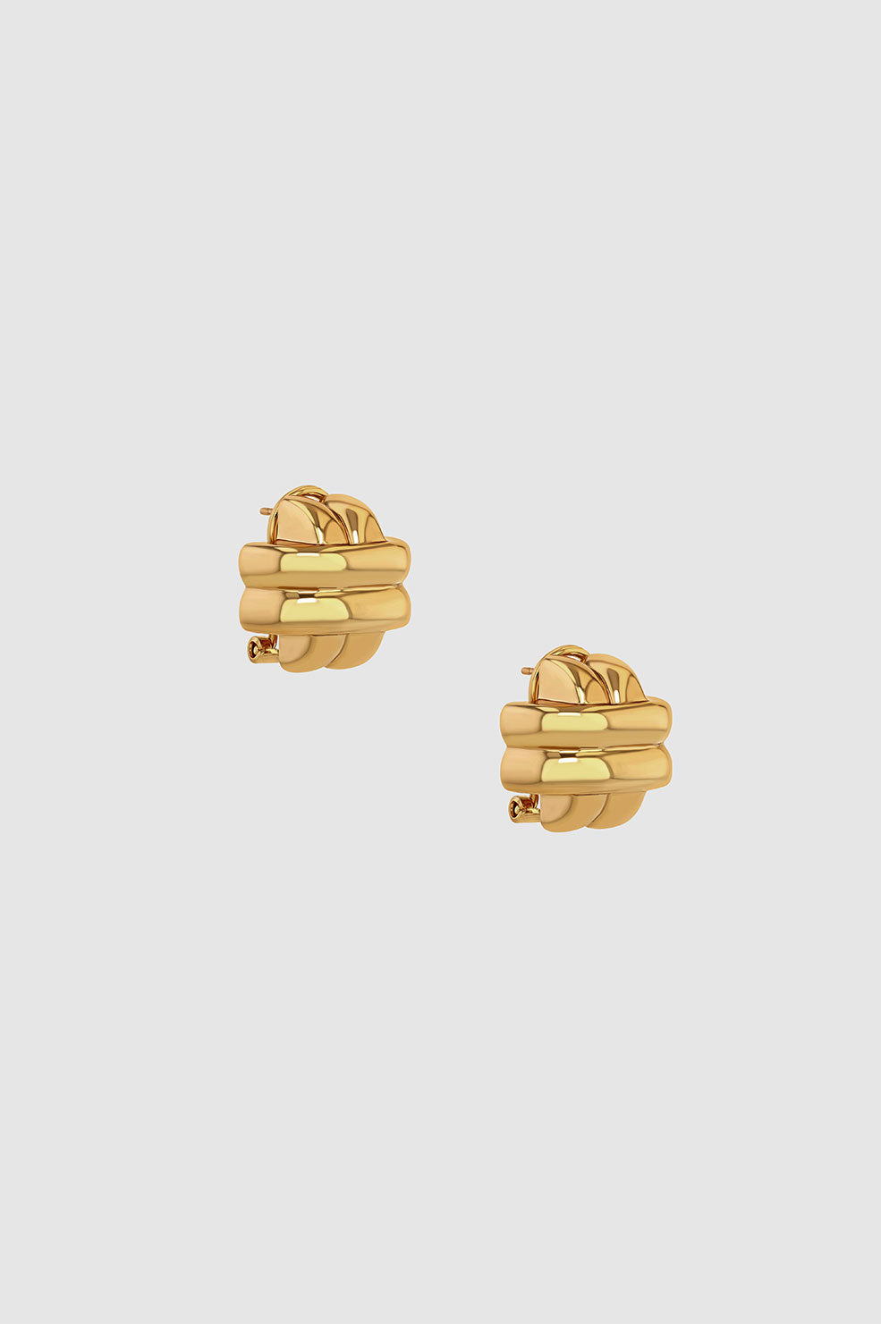 ANINE BING Double Cross Earrings - Gold - Side View