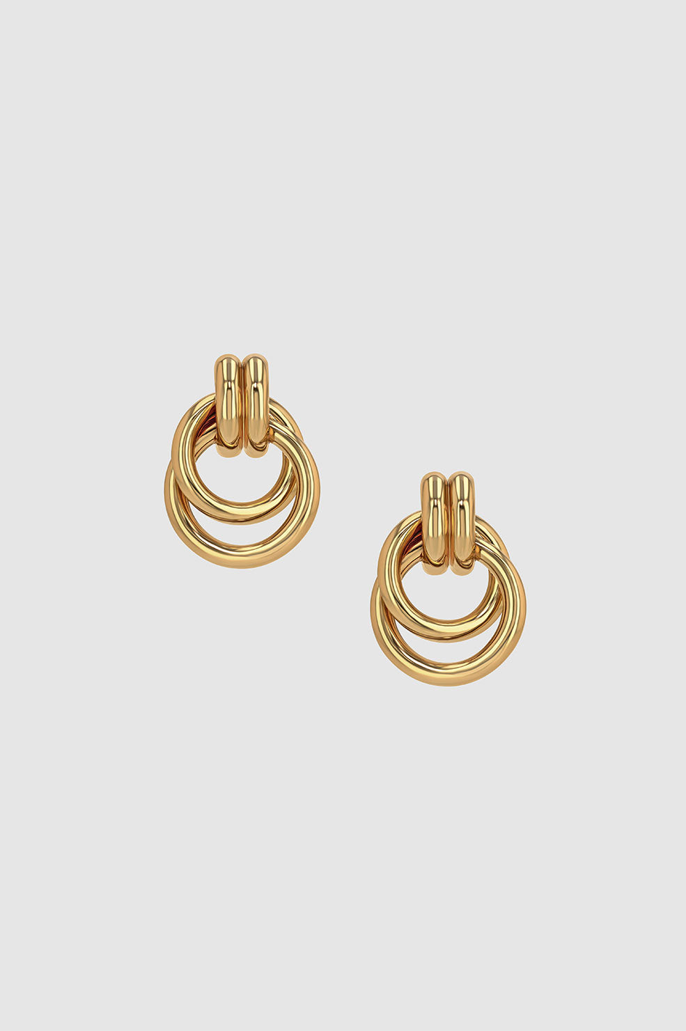 ANINE BING Double Knot Earrings - Gold - Front View