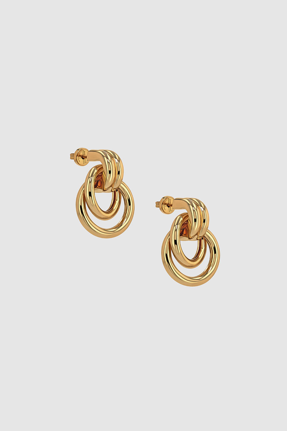 ANINE BING Double Knot Earrings - Gold - Side View