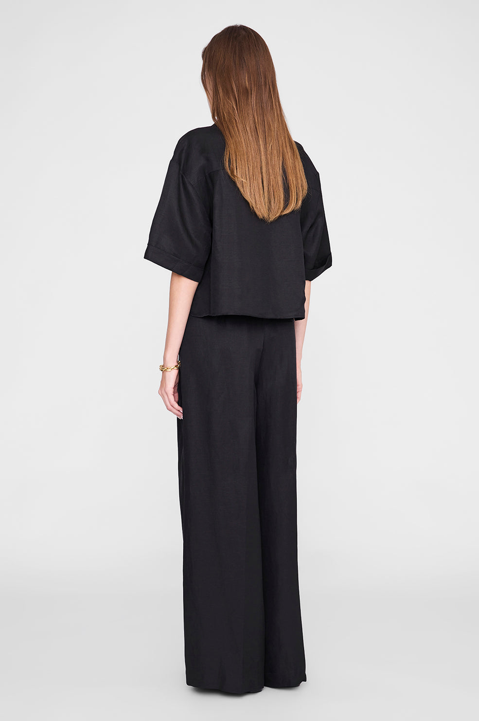 Edith Shirt - Black Linen Blend