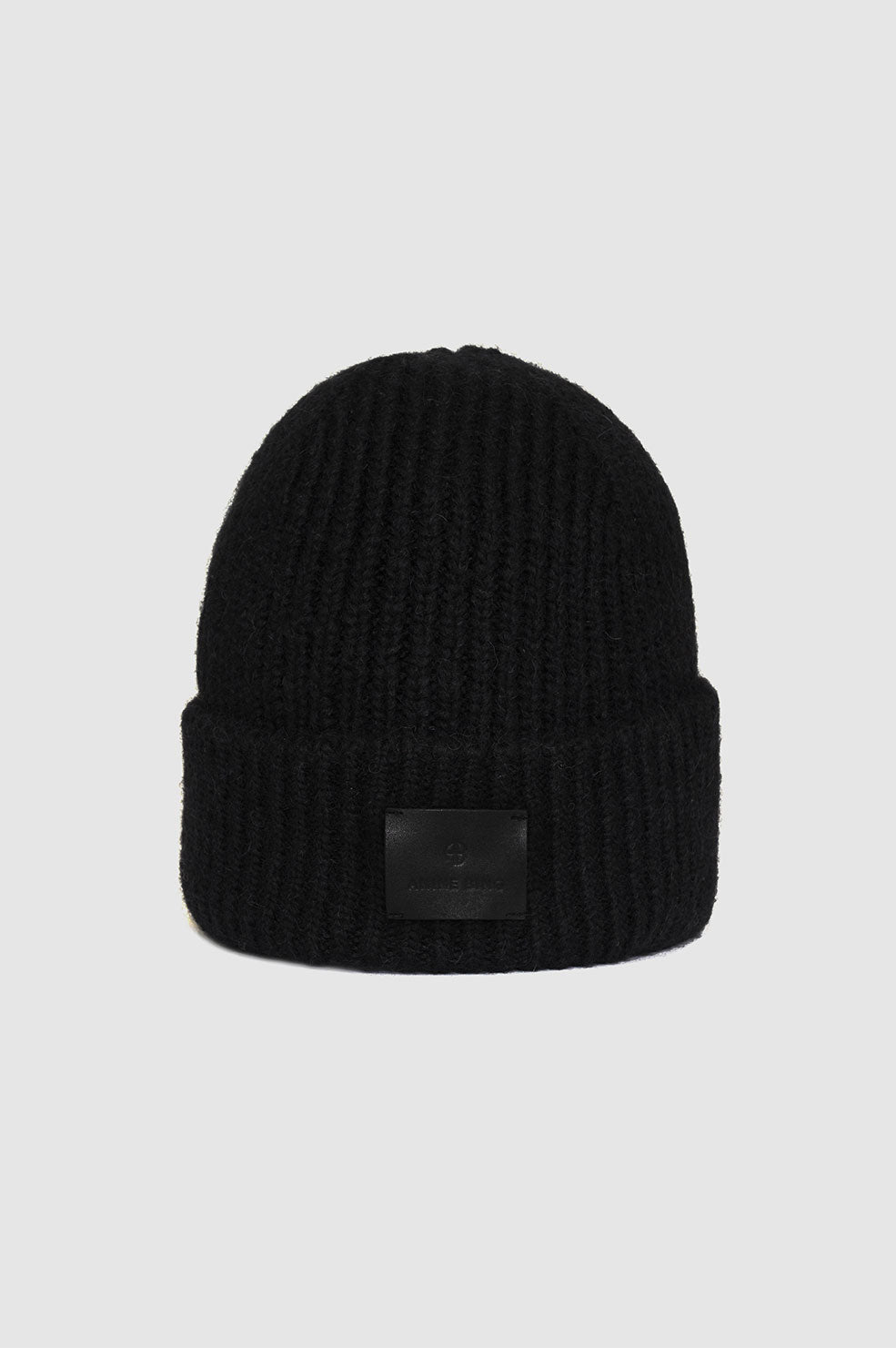 ANINE BING Elia Beanie - Black - Front View