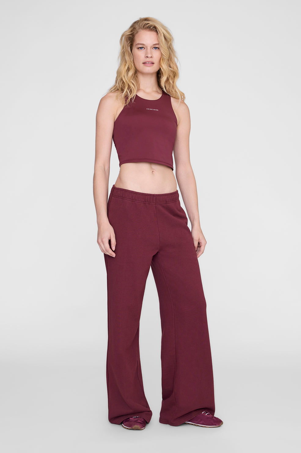 ANINE BING Elina Bra - Burgundy - on model front