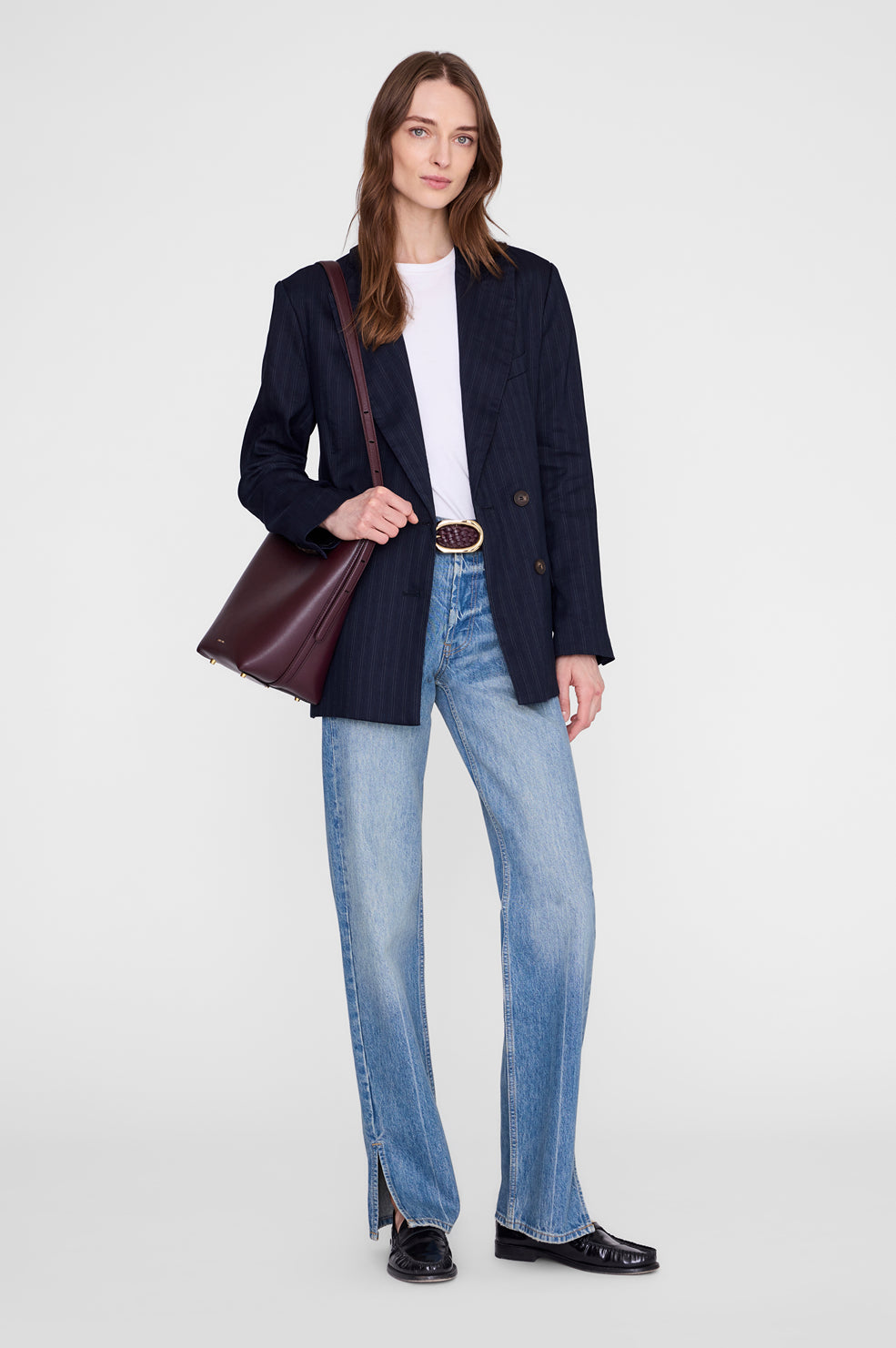 Elly Medium Bucket Bag Grained Leather - Fig