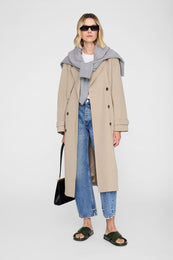 ANINE BING Emi Slides - Olive - on model front view