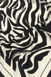 ANINE BING Evelyn Scarf - Black And Cream Zebra - Detail View