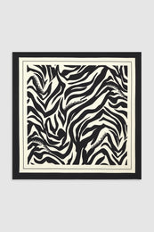 ANINE BING Evelyn Scarf - Black And Cream Zebra - Flat View
