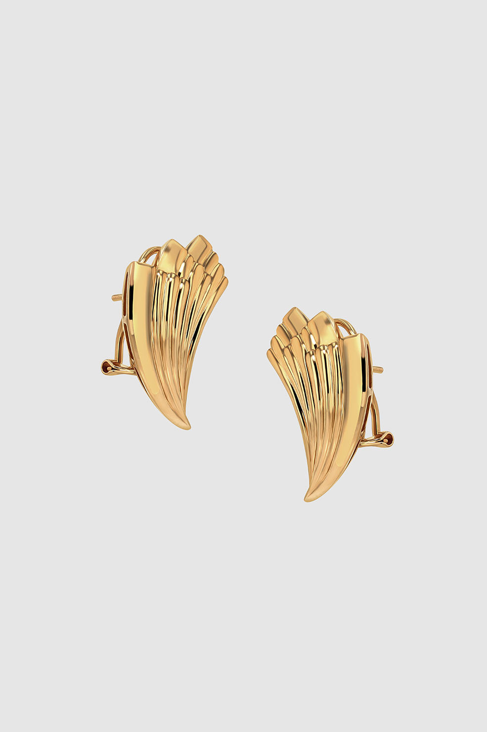 ANINE BING Fan Earrings - Gold - Side View