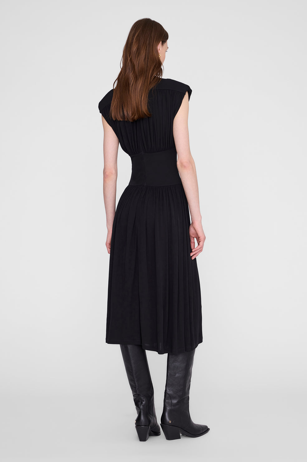 ANINE BING Fran Dress - Black - on model back