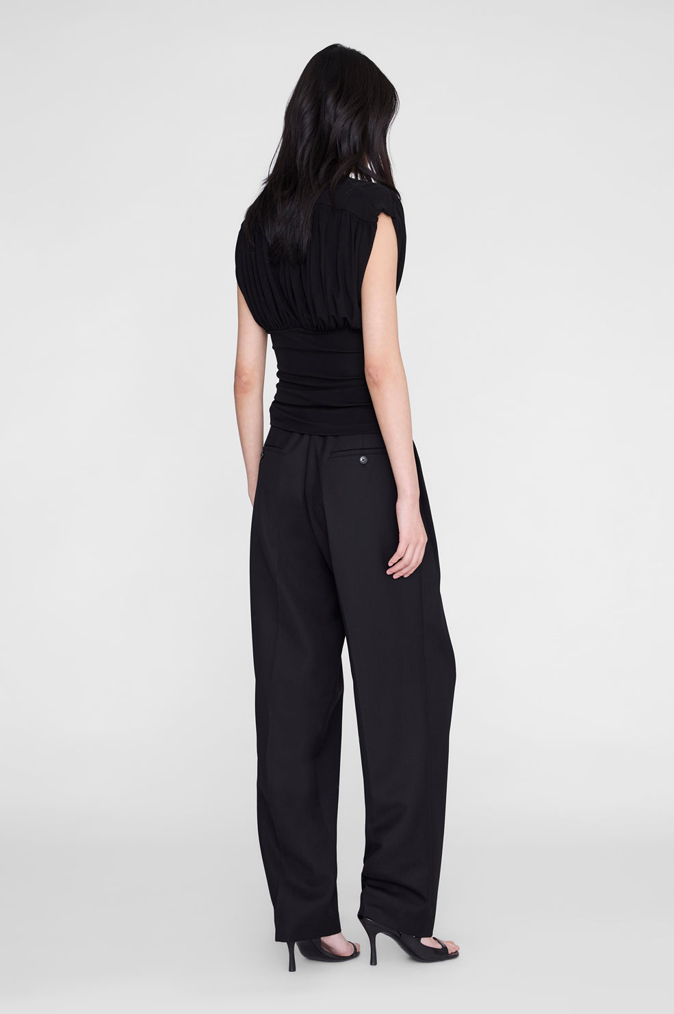 ANINE BING Fran Top - Black - on model back