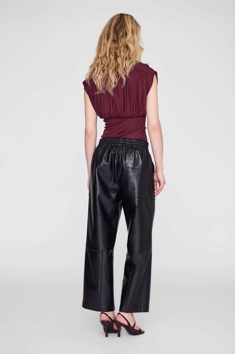 ANINE BING Fran Top - Burgundy - on model back