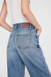 ANINE BING Fritz Jean - Baltic Blue - on model front detail  view