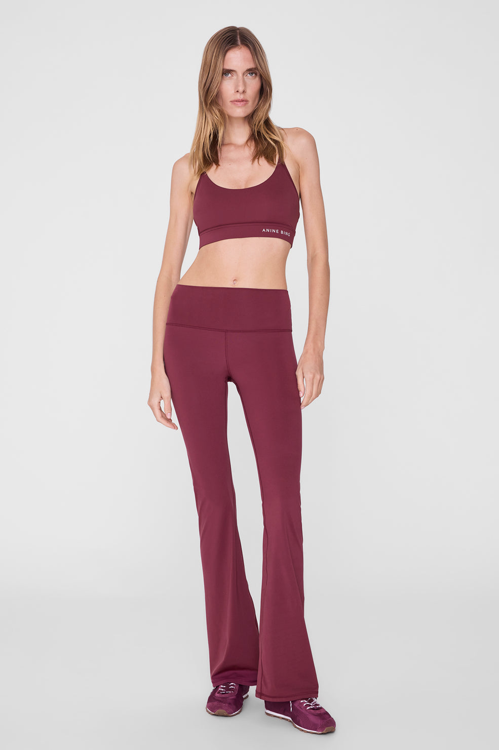 ANINE BING Gabrielle Legging - Burgundy on model front