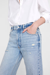 ANINE BING Gavin Jean - Blue Reservoir - on model front Detail  second image