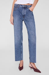 ANINE BING Gavin Jean 29" - Dark Indigo - on model front detail