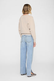 ANINE BING Harry Shrunken Sweatshirt Paris - Beige - on model back view