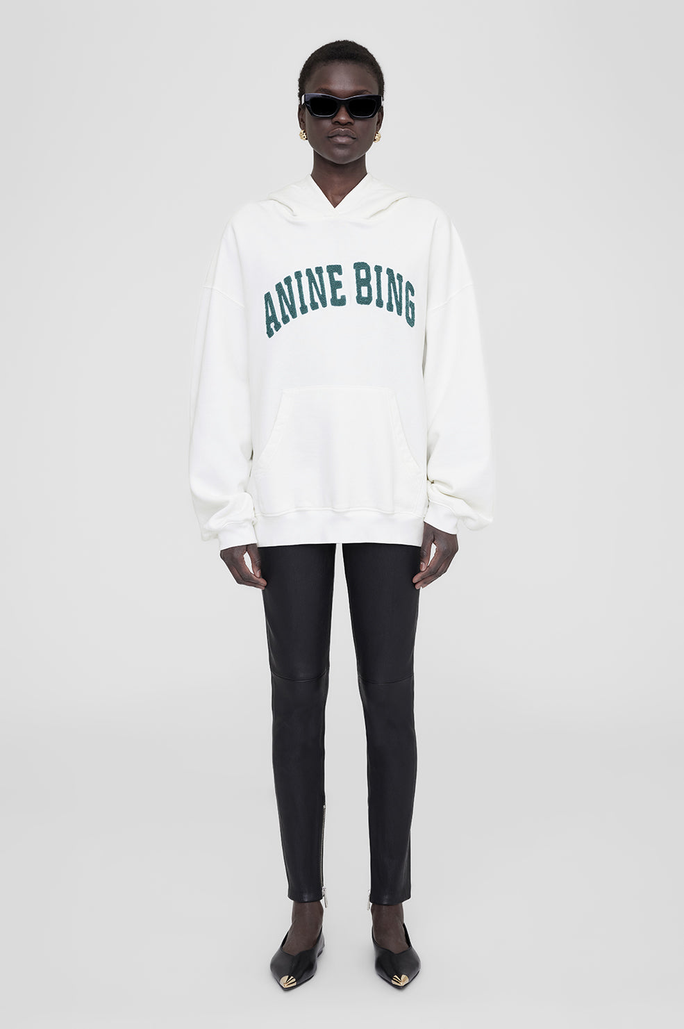 Harvey Sweatshirt - Ivory With Dark Sage