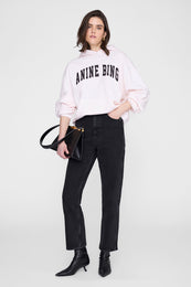 ANINE BING Harvey Sweatshirt - Washed Pink - on model front 
