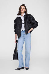 ANINE BING Harvey Sweatshirt New Classic - Medium Heather Grey - on model front