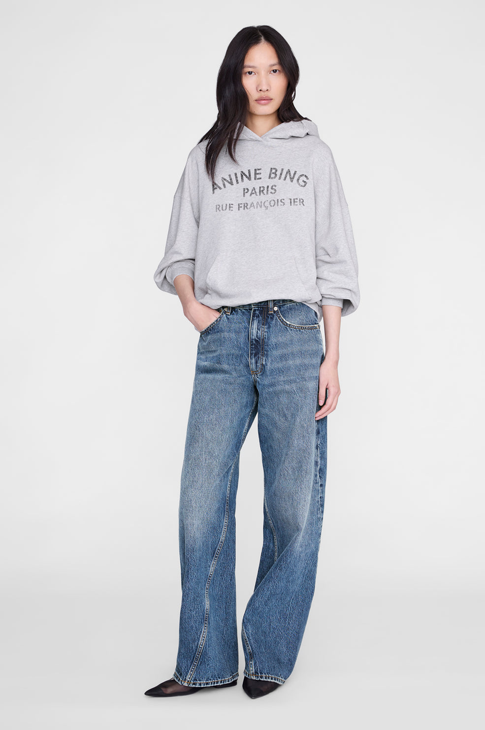 Harvey Sweatshirt Paris Stencil - Heather Grey