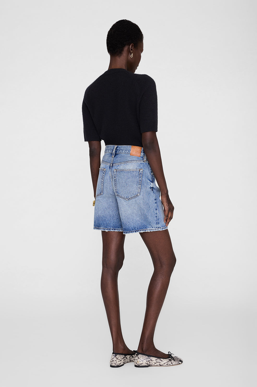 ANINE BING Heath Short - Caspian Blue - on model back