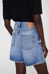 ANINE BING Heath Short - Caspian Blue - on model back detail view second image