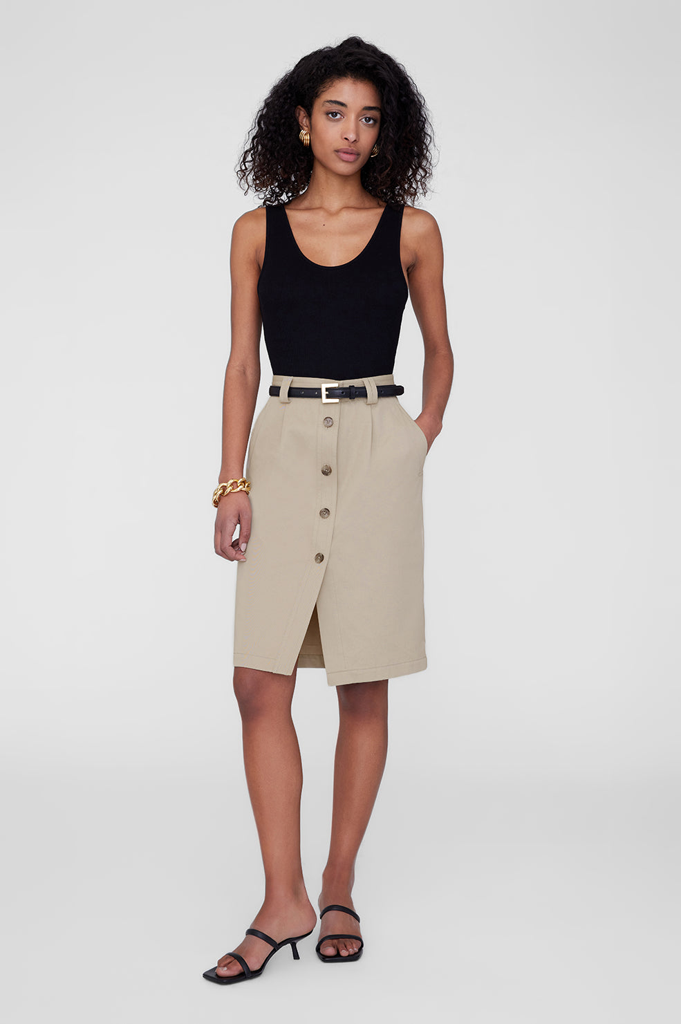 ANINE BING Hilda Mule Sandals - Black thumbnail