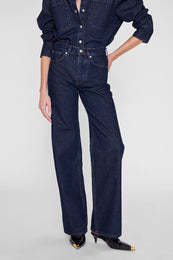 ANINE BING Hugh Jean 32" - Unwashed Blue - on model front second image 