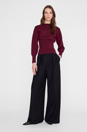 ANINE BING Imane Sweater - Fig - on model front