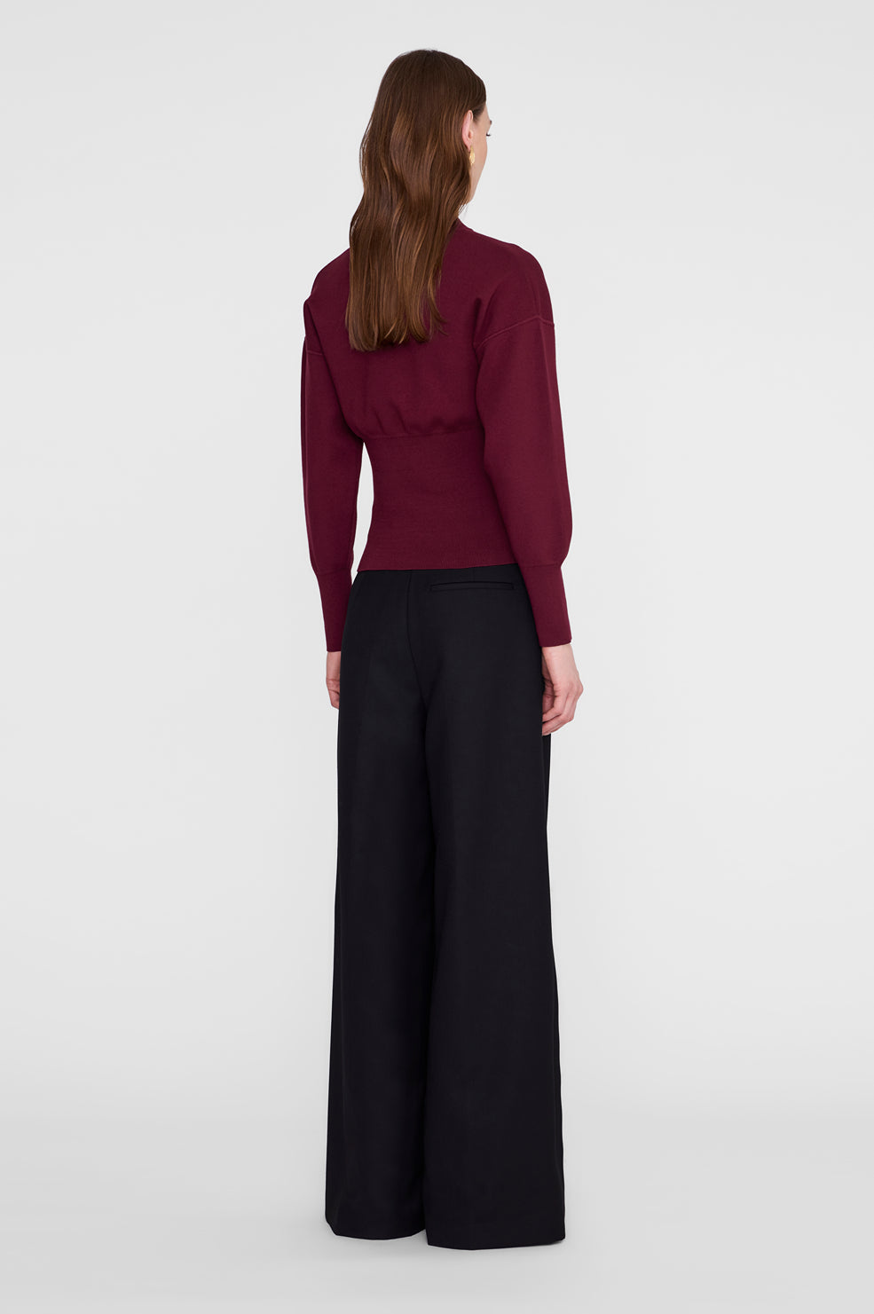 ANINE BING Imane Sweater - Fig - on model back