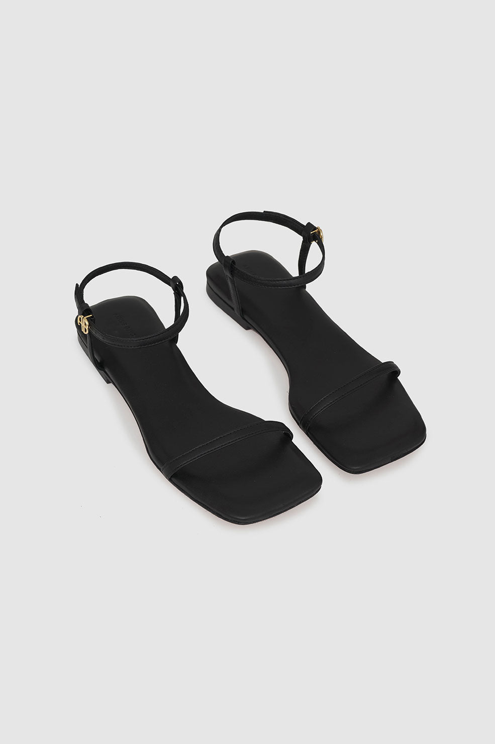 ANINE BING Invisible Flat Sandals - Black - Front Pair View