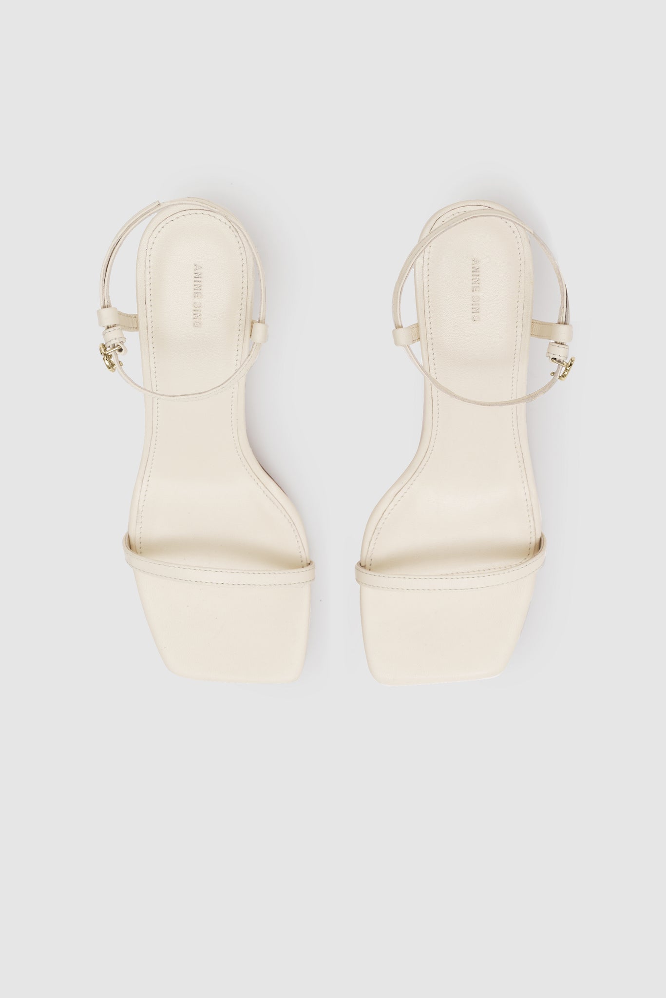 ANINE BING Invisible Sandals - Cream - Top Pair View