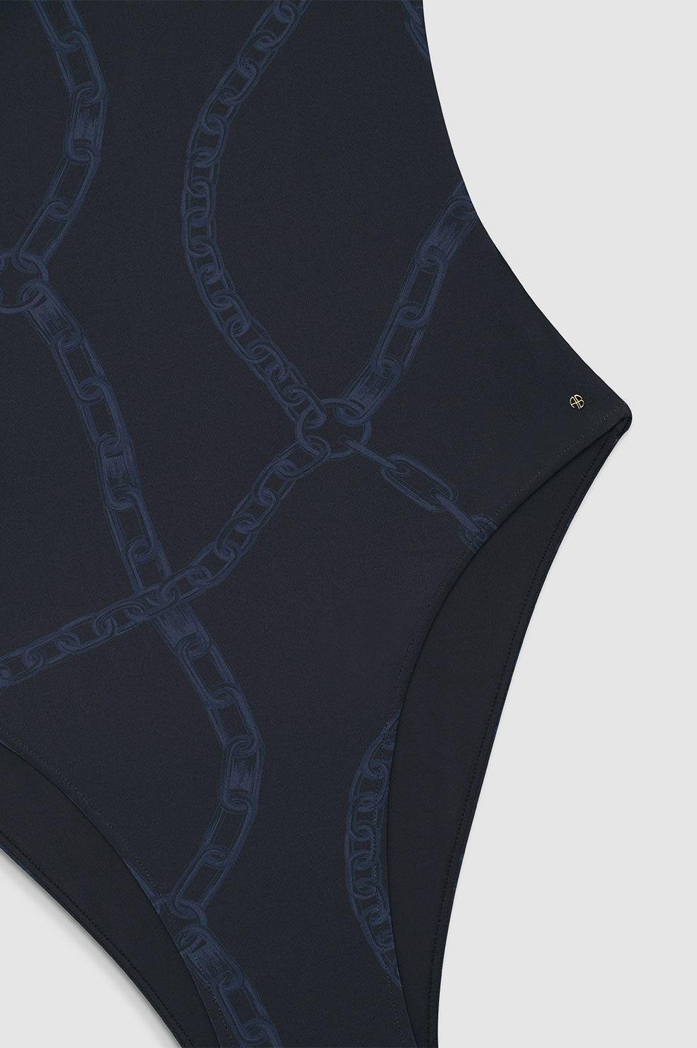 ANINE BING Jace One Piece - Navy Link Print - Detail View