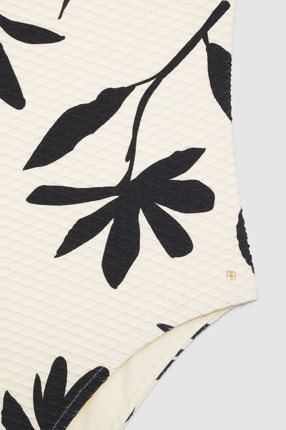 ANINE BING Jace One Piece - Ivory Daisy Print - Detail View