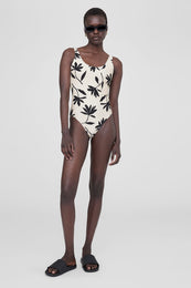 ANINE BING Jace One Piece - Ivory Daisy Print - On Model Front