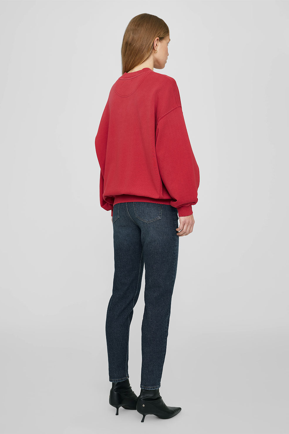 ANINE BING Jaci Sweatshirt Anine Bing - Red - On Model Back