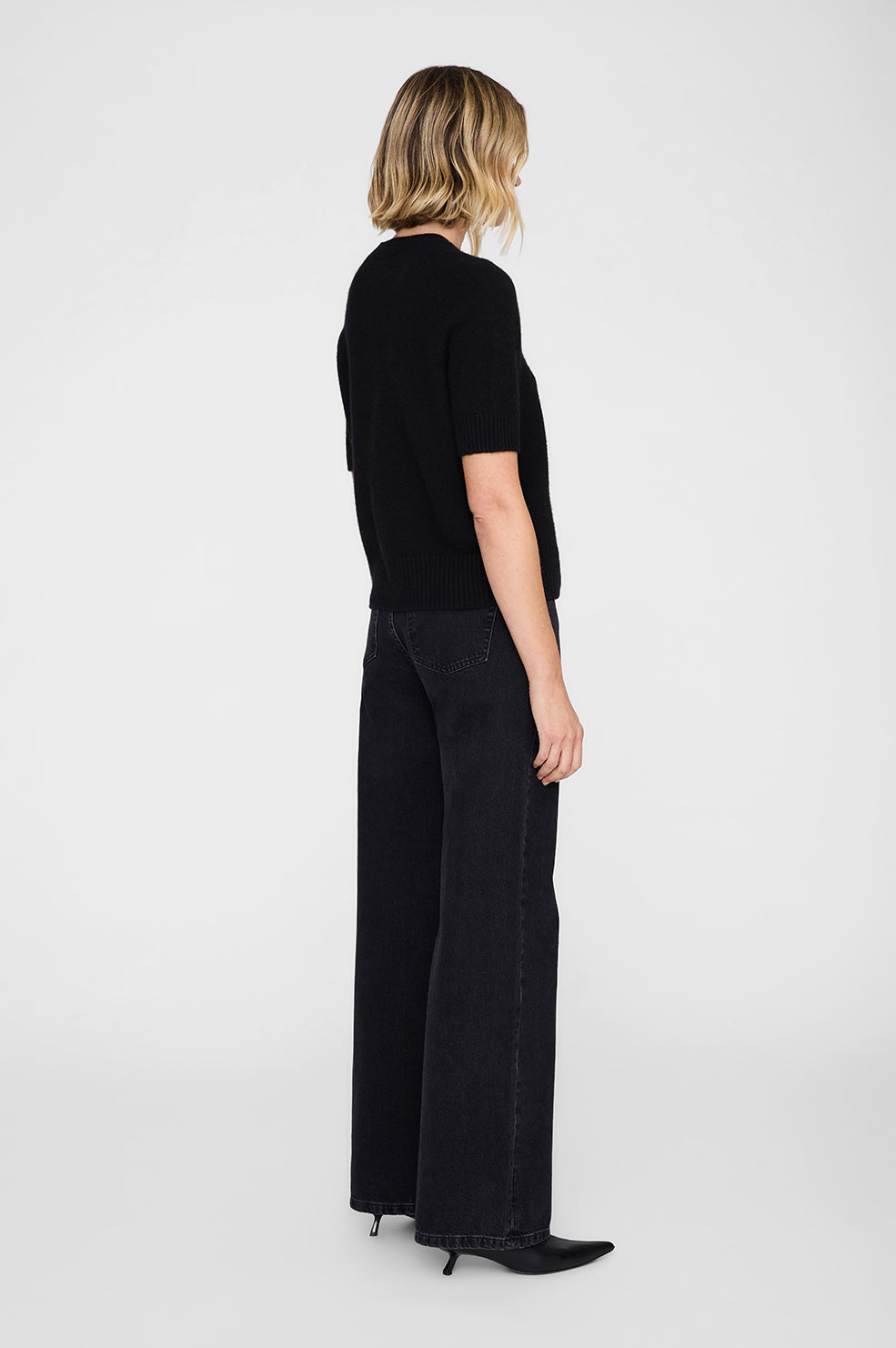 ANINE BING Jackson Sweater - Black - on model back