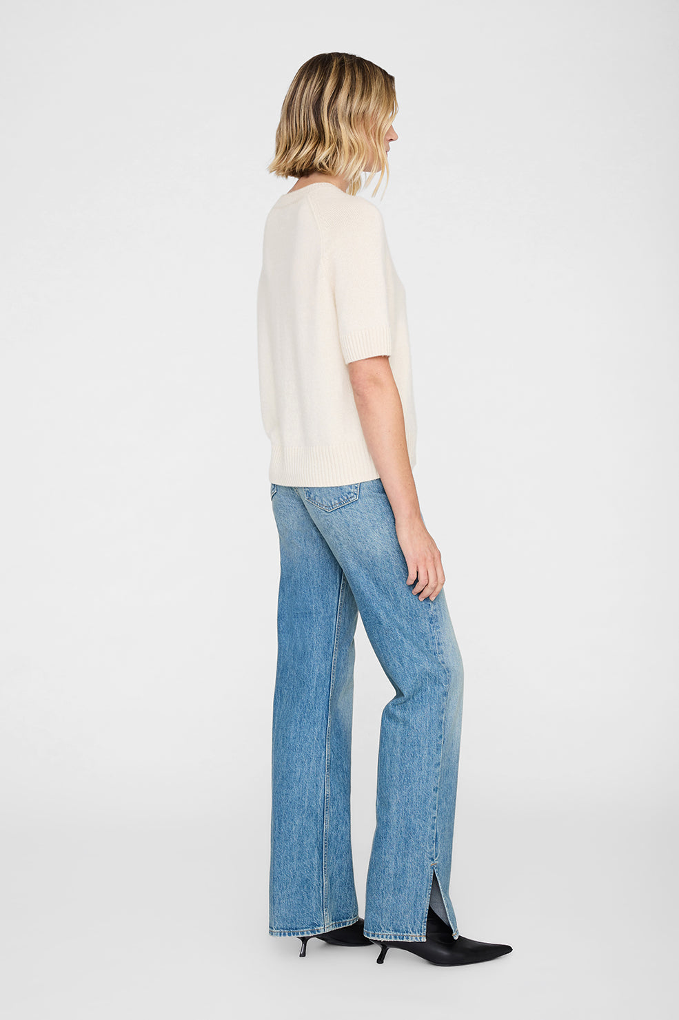 ANINE BING Jackson Sweater - Ivory - on model back