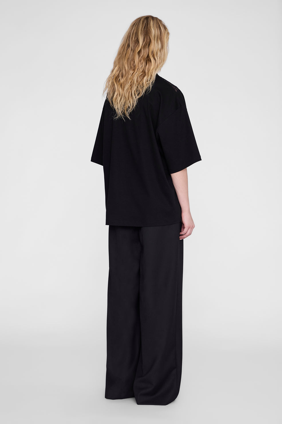 ANINE BING Jamila Top - Black - on model back