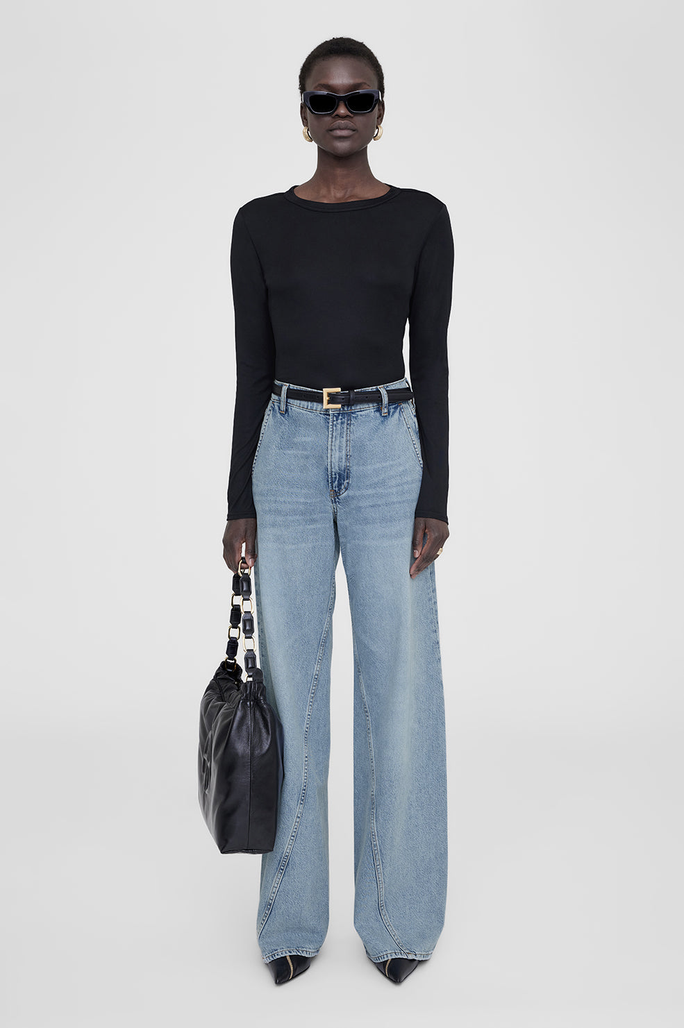 ANINE BING Jane Top - Black - On Model Front