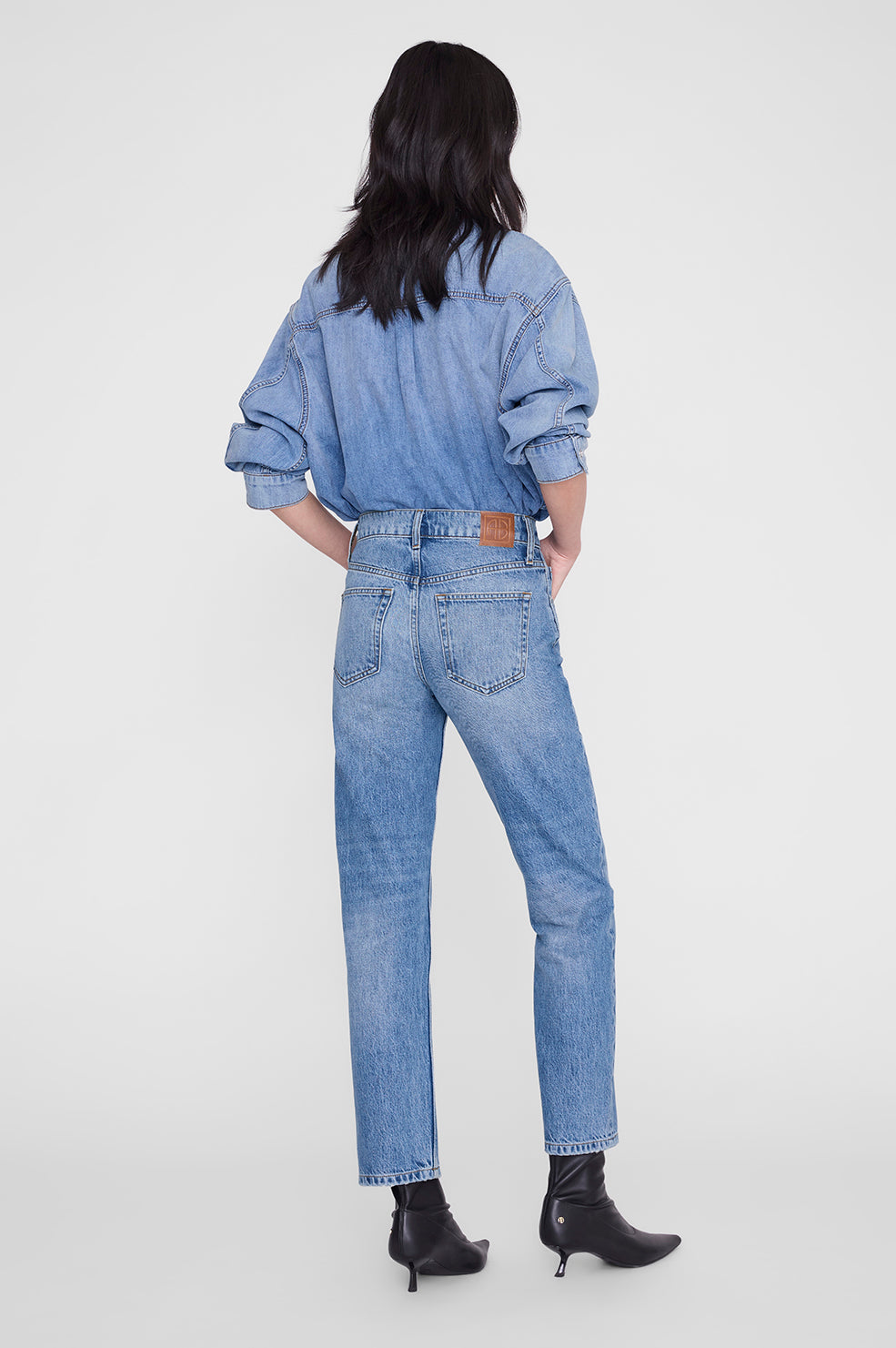 ANINE BING Jane Jean - Cascade Blue - on model back view