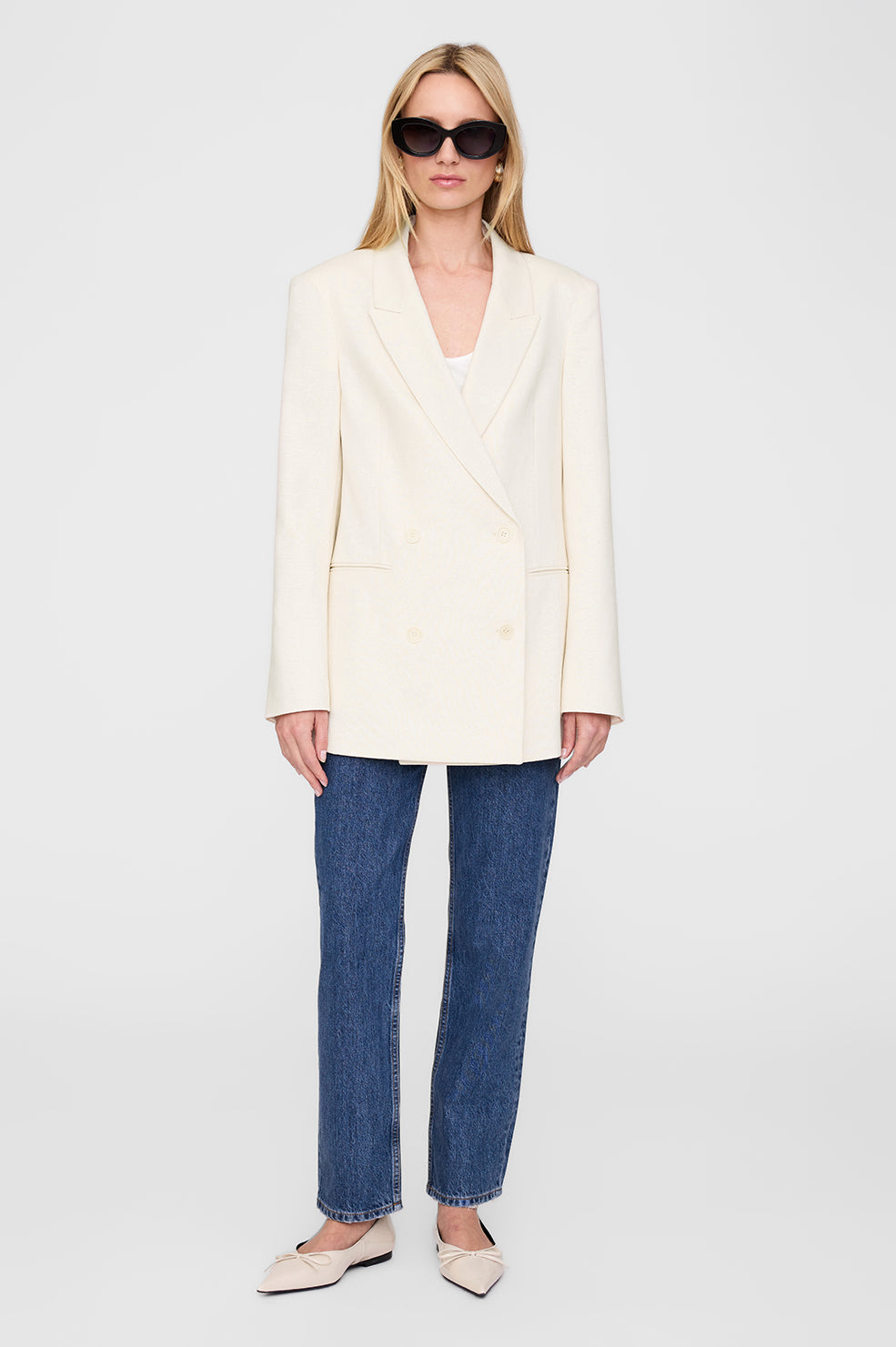 ANINE BING Jasmine Blazer - Cream thumbnail