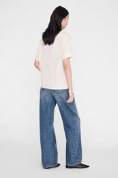 ANINE BING Jaylin Tee Collegiate - Cream - on model back