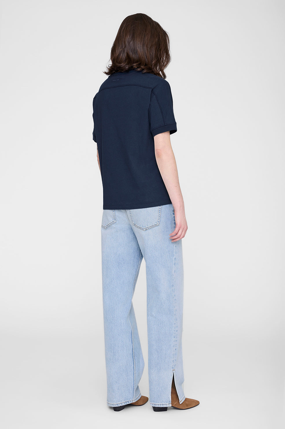 ANINE BING Jaylin Tee Collegiate - Navy - on model back