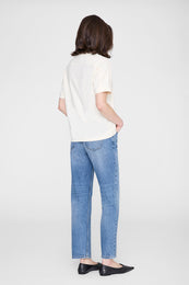 ANINE BING Jaylin Tee Collegiate - Washed Cream - on model back